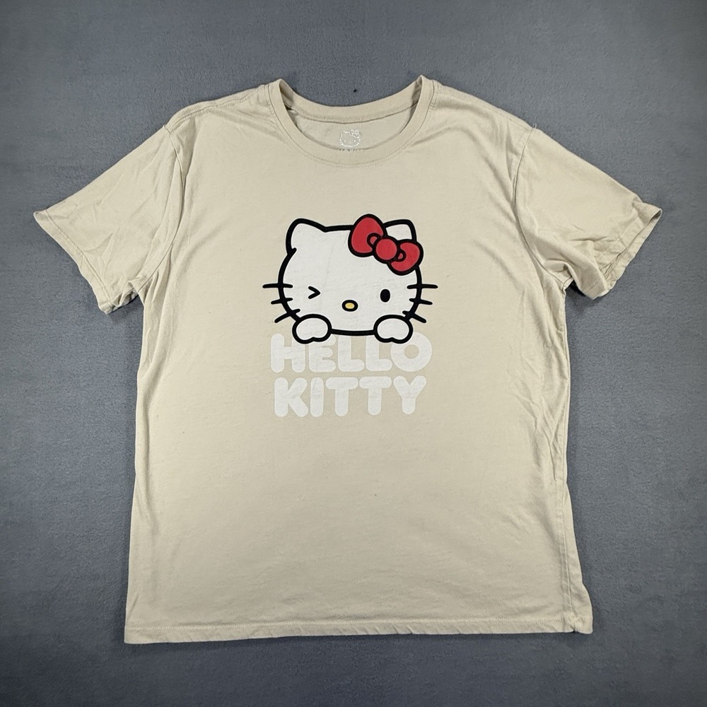 Hello Kitty Short Sleeve Tan T-shirt Women's Large
